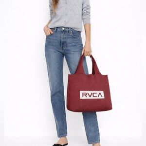 RVCA Ribbed Nylon Shopper Tote – Burgundy Textured Carryall
